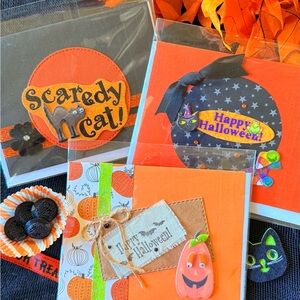 Halloween Party Card Set - Orange and Black